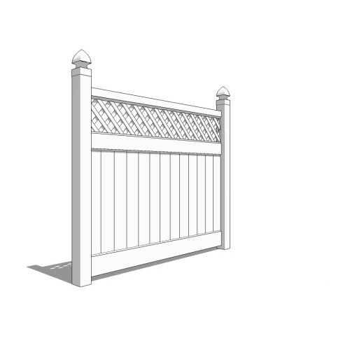 CAD Drawings BIM Models CertainTeed Fence, Rail and Deck Systems Chesterfield Vinyl Fencing With Accents